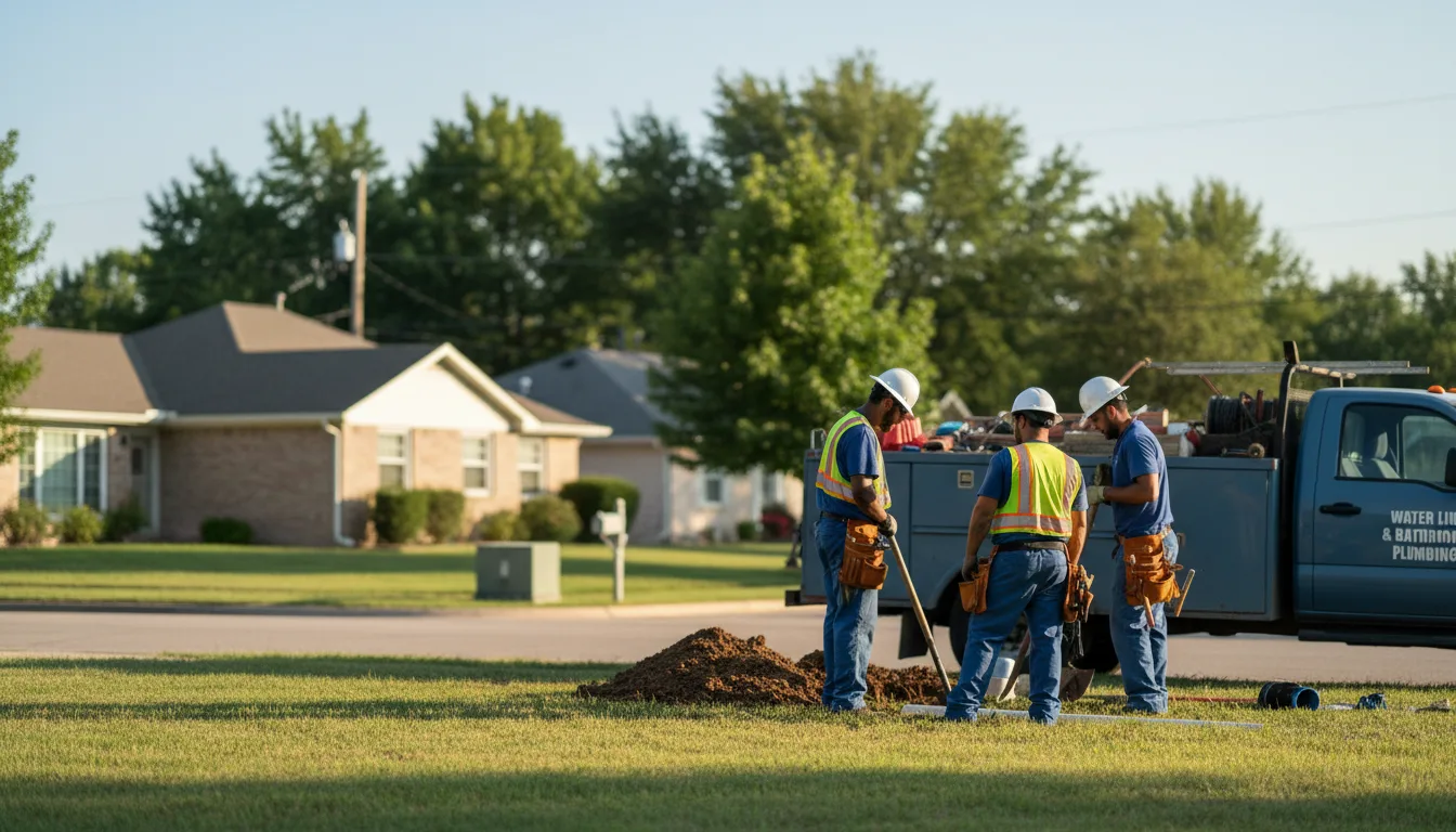 Residential water line and bathroom plumbing service in Canton, IL